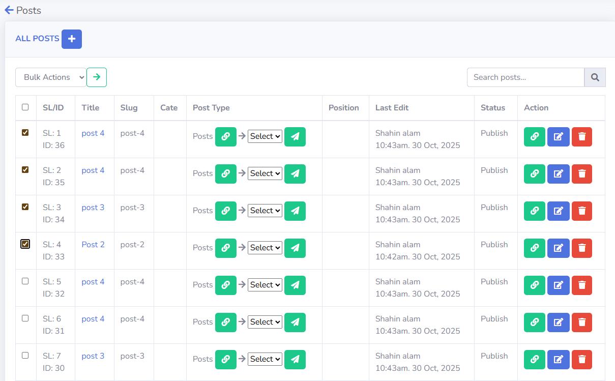 Introducing Bulk Actions, Search, and Custom Pagination in Larapress CMS